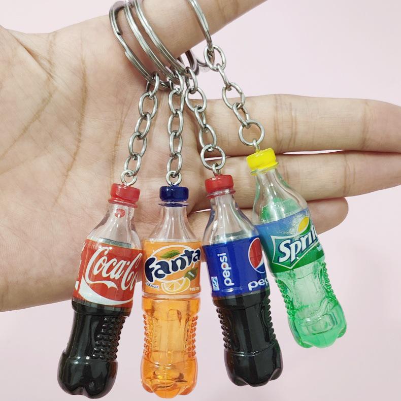 3D Soda Can Keychain: Cola & Fanta Bottle DIY Bag Pendant