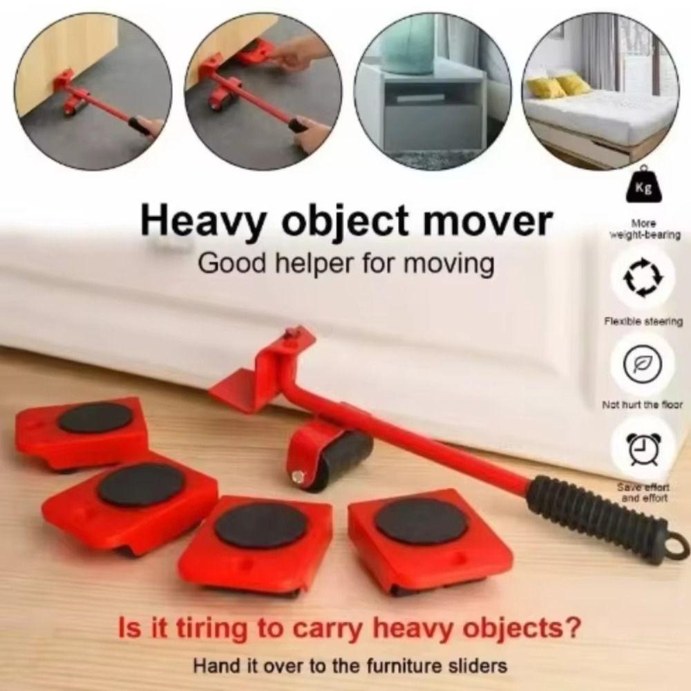 5Pcs Universal Wheel Furniture Mover Set 360 Degree Rotatable Transport Roller Set  Home