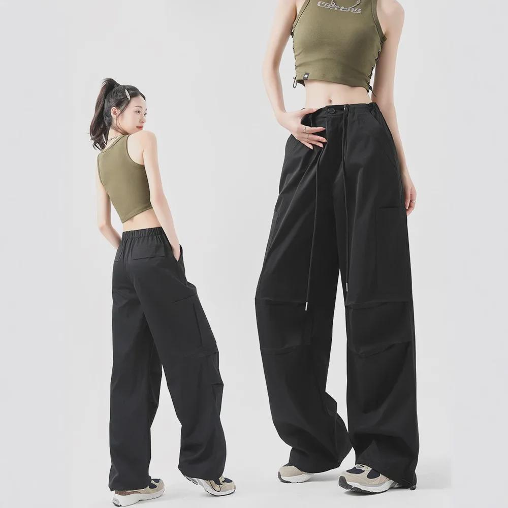 Women's High-Waist Velvet-Lined Wide-Leg Climbing Pants - Autumn/Winter 2025 American Style