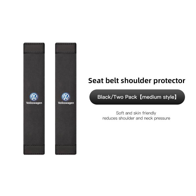 2PCS Car Seat Belt Pad Cover Suede Soft Car Shoulder Pad for Volkswagen VW GTI Touran ID3 T-Cross Golf T5 Atlas Polo Jetta T-ROC zh7