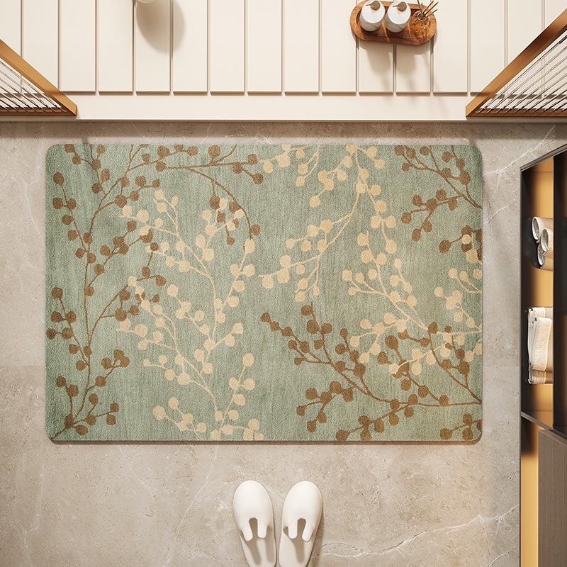 Quick-Drying Non-Slip Diatomaceous Earth Bathroom Mat: Absorbent, Washable, Dirt-Resistant Floor Mat