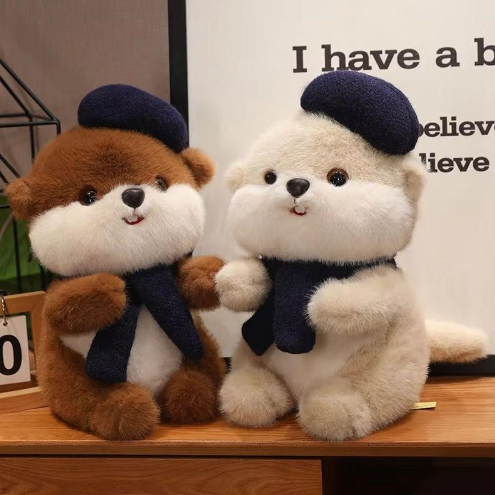 Fluffy Little Otter Plush Toy Soft Squirrel Plush Toy Beaver Plush Doll  Home Decor