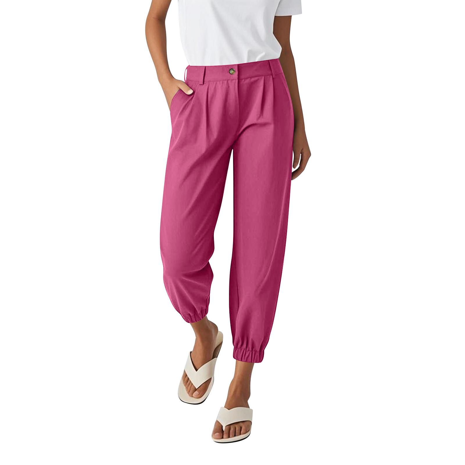 

Womens Capris With Pockets Loose Fit Casual Pants Dressy Lightweight Ladies Baggy Cargo Pants For Hiking S