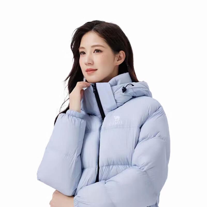CAMEL Women s Black Diamond Series Hooded Short Puffer Down Jacket XS