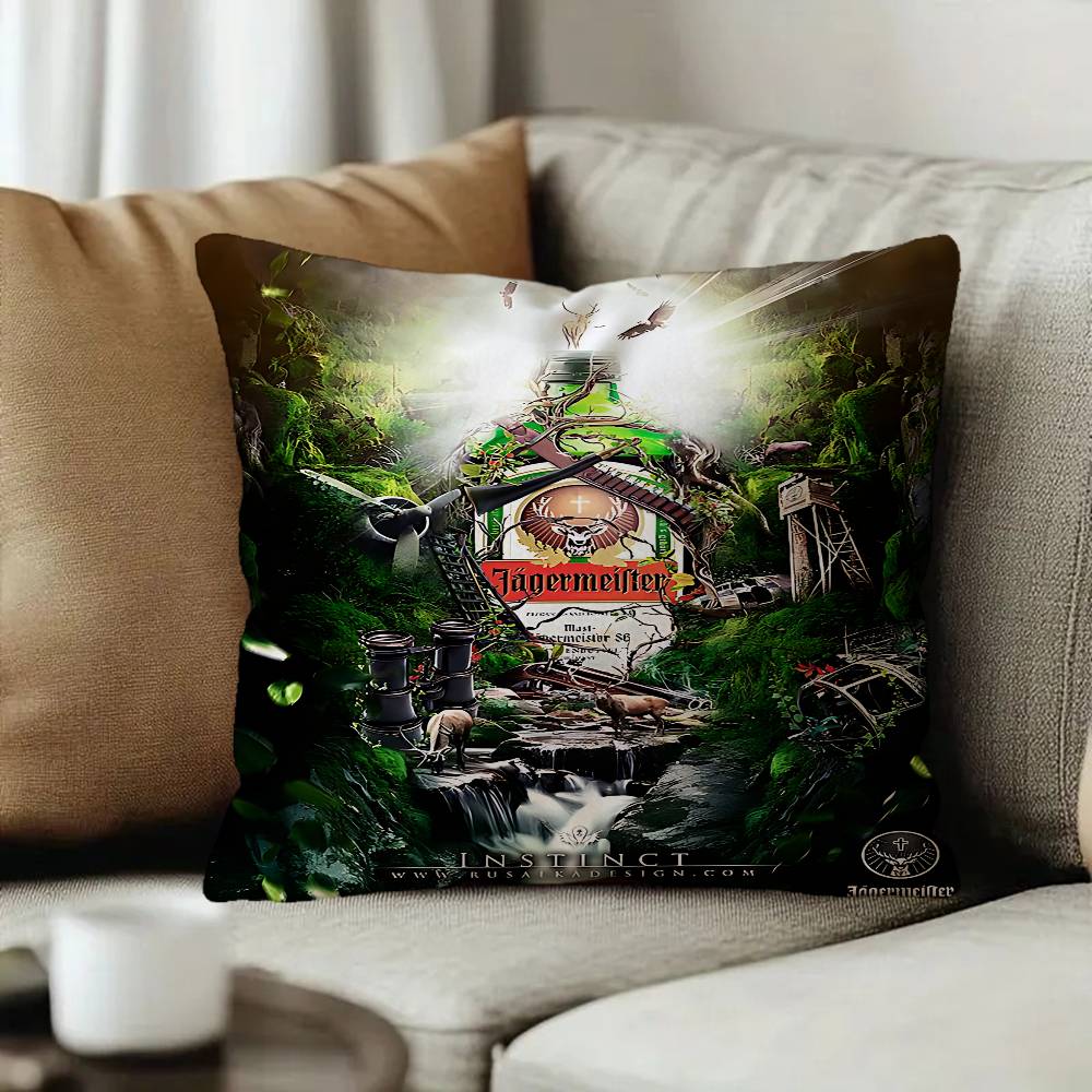 Beer Logo Jjagermeisters Pillow Cover Design cushion Cover decor Holiday Decorati