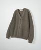 NODU Essential V-Neck Knit Zip-Up Cardigan [Dark Beige]