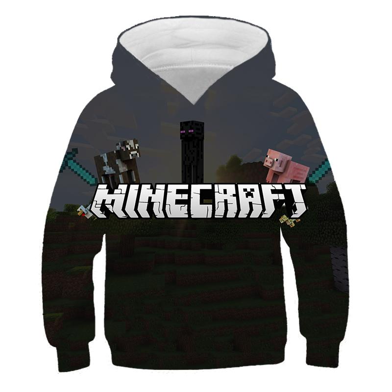 2025 Nové Minecraft Pop Mikiny Dětské T Mikina Kawaii Zombie Kreslené Chlapecké a Dívčí Topy Oblečení 4 5 6 7 8 9-14 Let