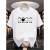 European Sizes Men's Casual Summer T-Shirt with Cute Sheep Print - Soft Breathable Fabric, Ribbed Collar & Regular Fit for Casual Attire