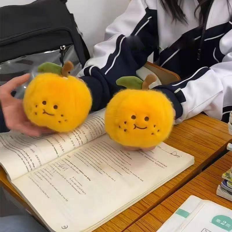 Creative Cartoon Peel Orange Plush Pendant Detachable Decompression Pendant
