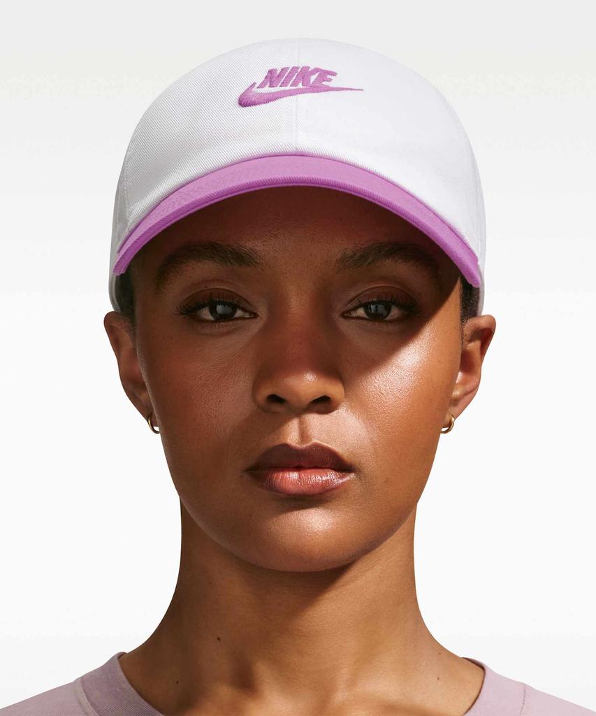 Nike Club Unstructured Futura Wash Cap - White:Light Magenta / Fb5368-103