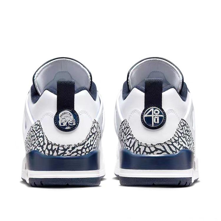 Jordan Spizike Cushioning Slip Resistant Low top Vintage Basketball Shoes Men's White Blue FQ1759-104(Team366-)