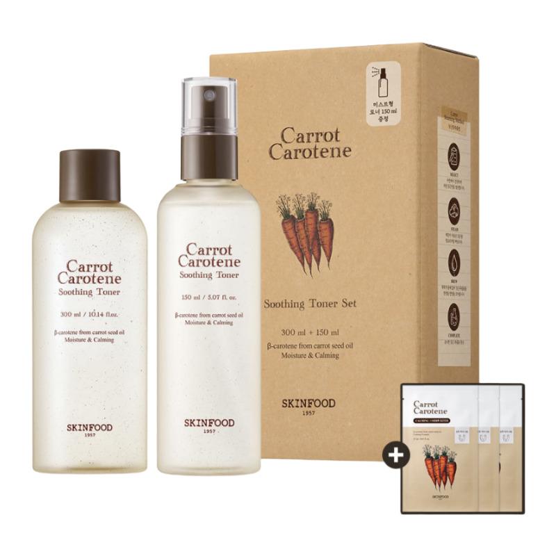 

SKINFOOD Carrot Carotene Soothing Moist Toner 300ml + 150ml Special Set (with 3 Carrot Masks)