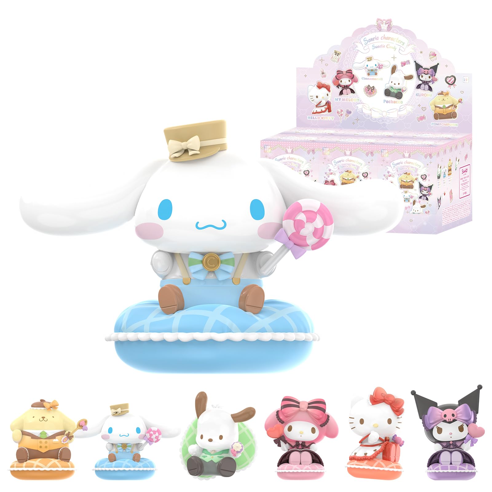 

TOP TOY Персонажи Sanrio Серия Сладкие конфеты Коробка фигурок-гачапонов вслепую Мягкий винил ПВХ Премиальная игрушка Подарок на день рождения Рождественский подарок [В ассортименте 6]