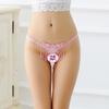 Thong Female Sexy Embroidery Sao Transparent Pearl Open File Invisible Hot Low Waist European and American Panties Tback 2190
