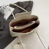 Solid Color Glossy Black Shoulder Bag Korean Style Small Square Bag French Underarm Bag  Girls