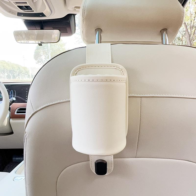 

Car Seat Leather Cup Holder With Hook Auto Drink Rack Storage Bin Auto Back Seat Cup Holder For Car Interior Accessories