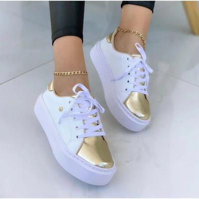 Damskie buty codzienne Białe trampki Damskie modne wiosenne letnie trampki Damskie buty na platformie wulkanizowane Zapatillas Mujer