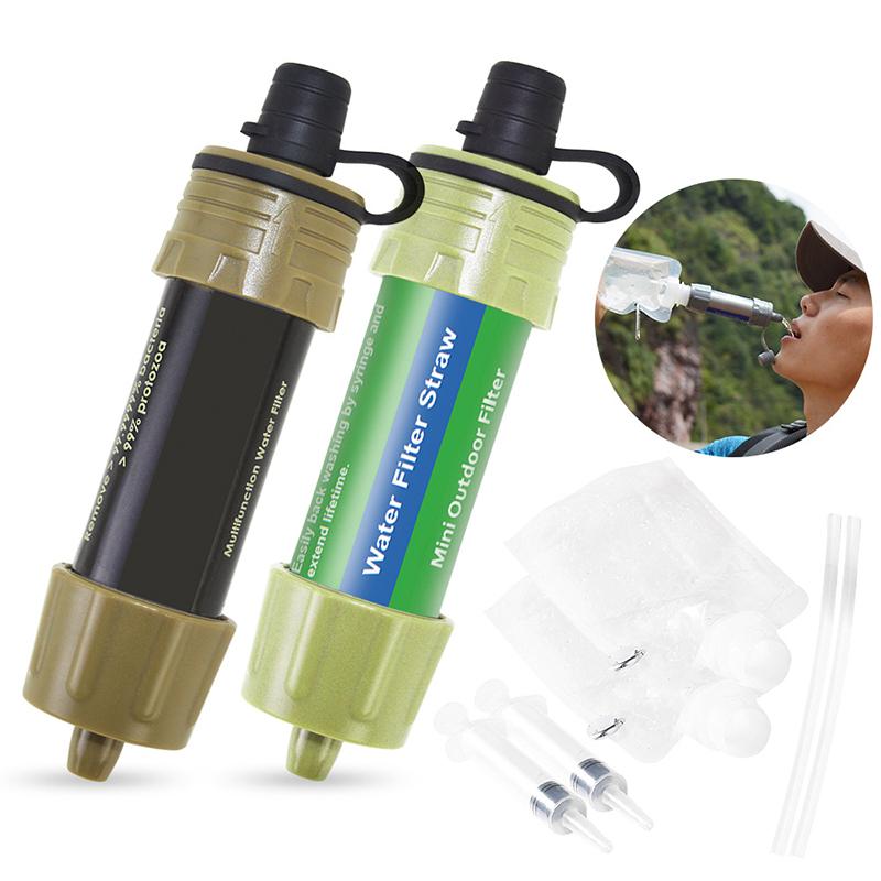Outdoor Überlebens-Wasserfilter-Strohhalme Campingausrüstung Wasserreiniger Wasserfiltersystem Notfall-Wanderzubehör