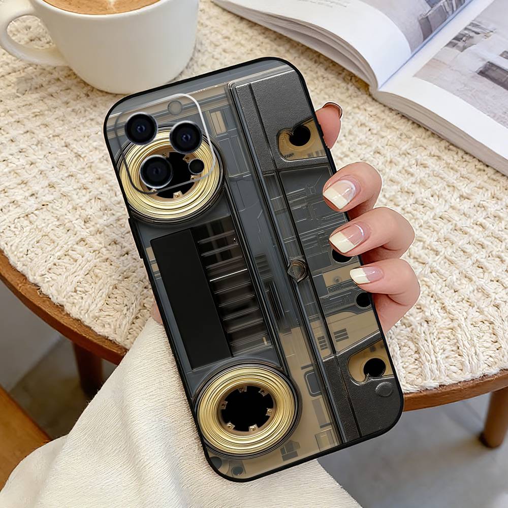 Vintage Cassette T-Tape Retro Phone Case Silicone Soft For IPhone 17 16 15 14 13 12 11 X XR Plus Pro Max Plus