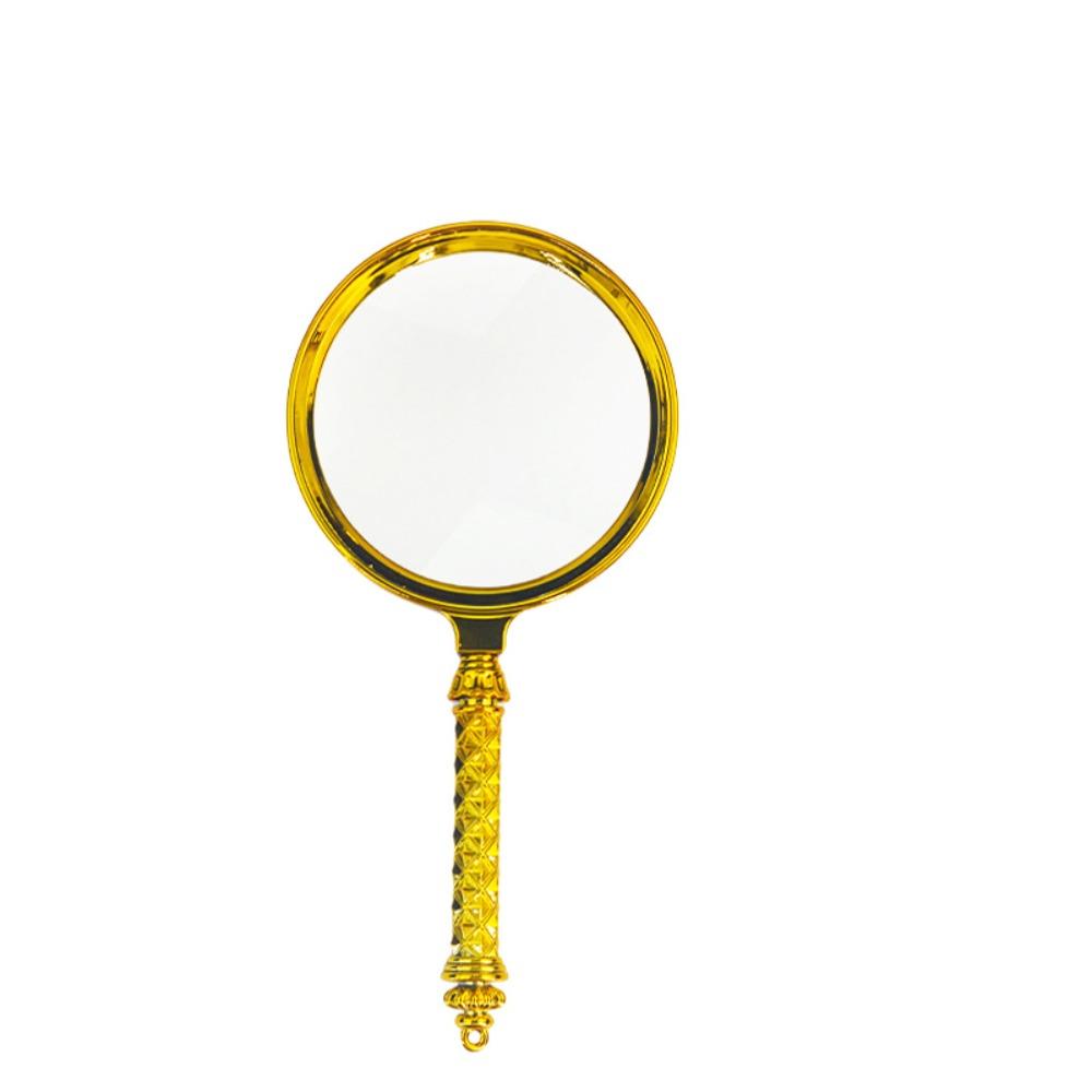 Gold Magnifying Glass Glass Lens Pocket Tool Retro Delicate Pattern Handle  Newspaper Reading