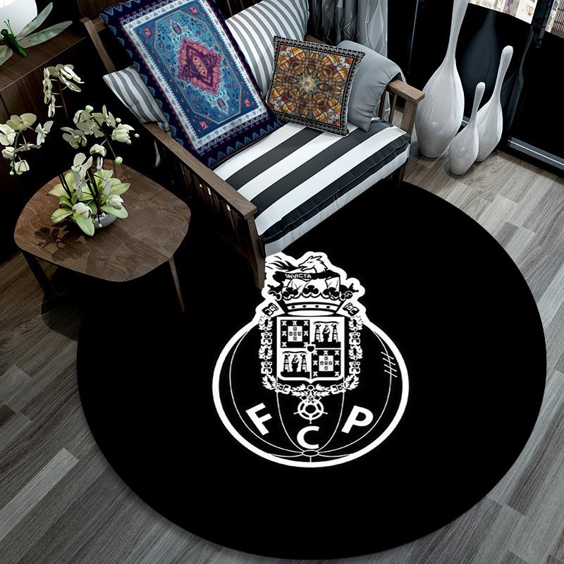 Futebol Clube do Porto Round Area Rug,Carpet Rug for Living Room Bedroom Sofa Playroom Decor,Non-slip Floor Mat