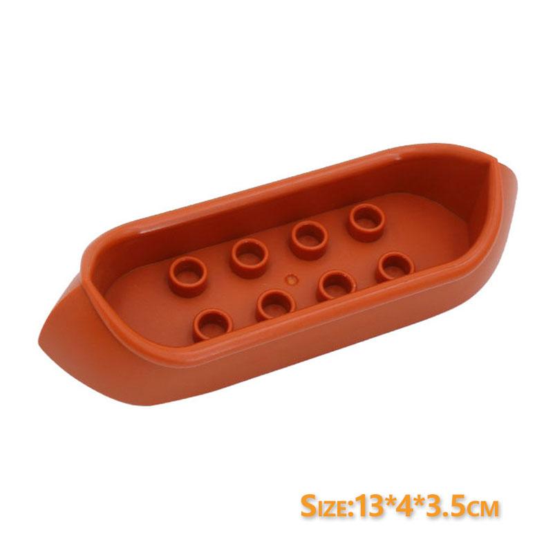 Trailer Car Motorcycle Boat Big Building Blocks Collocation Vehicle Accessory Kid DIY Toys Compatible With Duploed Set Gift