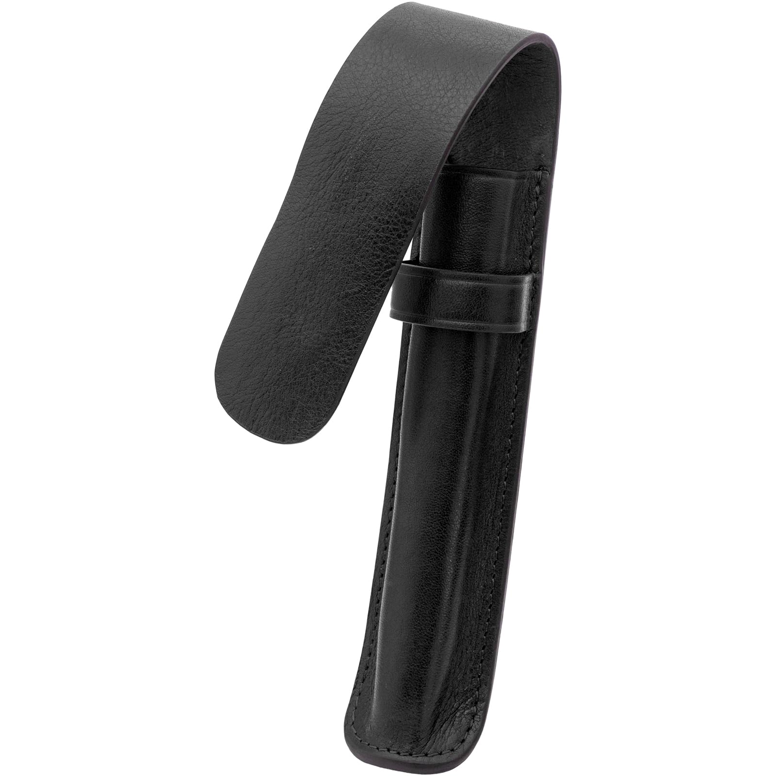 

Dom Teporna Genuine Leather Pen Case for 1 Fountain Pen, Simple and Stylish, Italian Leather Compact Pencil CasePen Holder, Stationery, Black