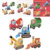Wooden Childrens Educational Puzzle With Cartoon Vehicles For Early Learning And Cognitive Development