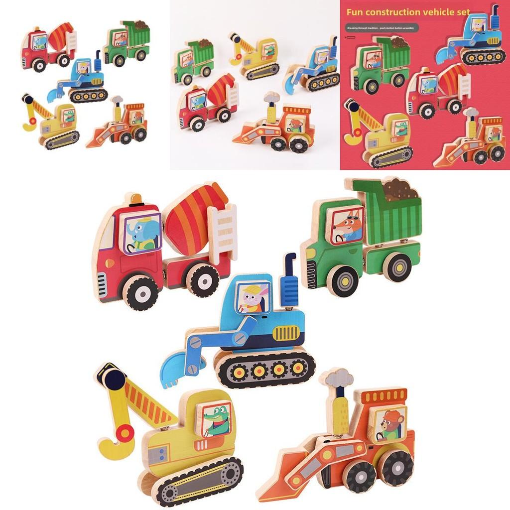 Wooden Childrens Educational Puzzle With Cartoon Vehicles For Early Learning And Cognitive Development