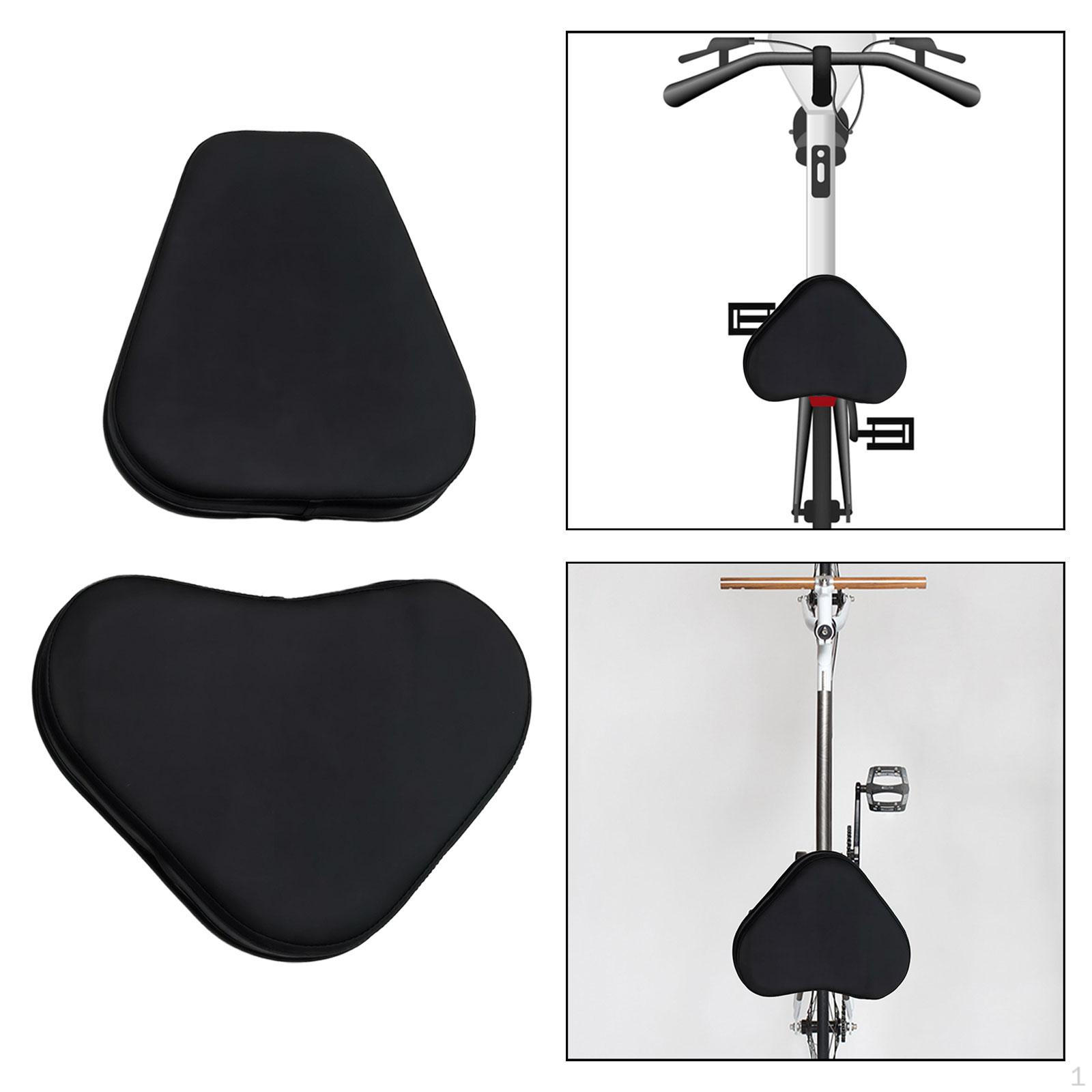 Bike Seat Cushion with Back Support ,Bike Saddle Backrest, Soft Exercise Cycling Black 16cm 12cm
