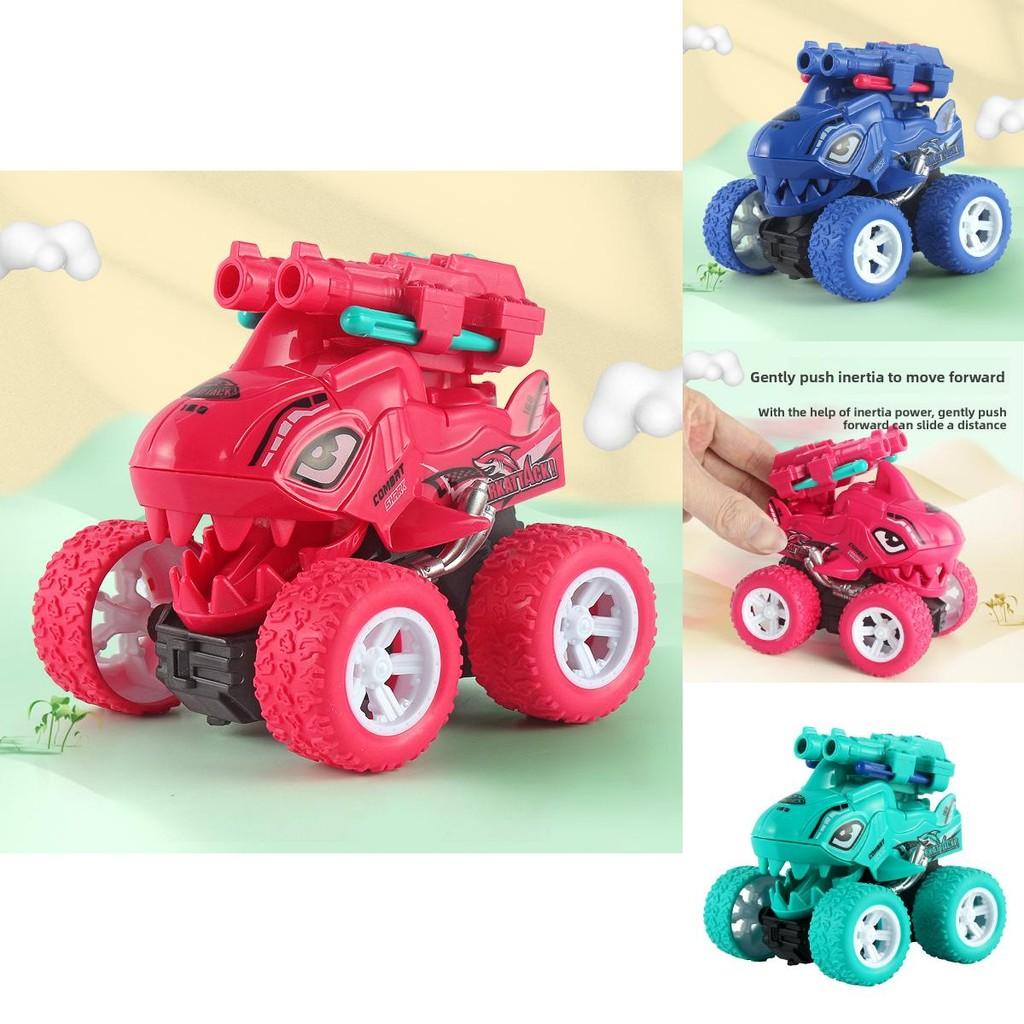 Kids Dinosaur Inertia Dual Projectile Toy Car For Handeye Coordination And Parentchild Interaction