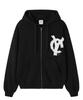 Openyard(Oy) Logo Patch Hoodie Zip Up - Black
