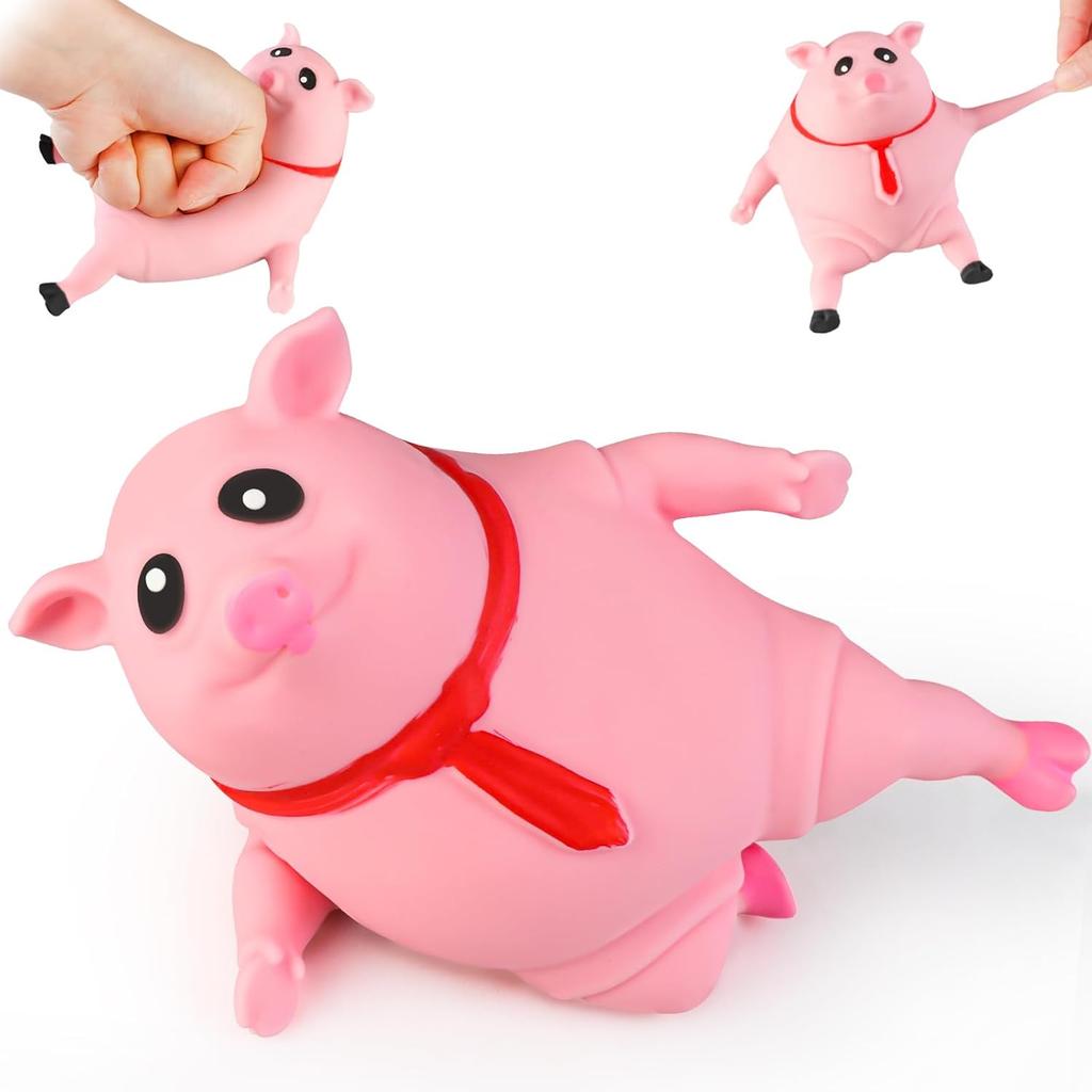 Cute Squishy Pig Stress Relief Pig Squeeze Toys to Anxiety, Funny Stretch Animal Splat Toys for Autism & ADHD Decompression Toy