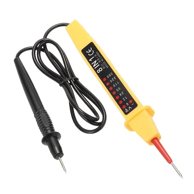 1Set High Quality 8-In-1 Voltage Tester Auto Car Test Pen AC DC 6-380V Electrical Instruments Detector.
