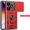 Pouzdro Slide Lens Armor Funda pro Redmi 13 4G pro Redmi Turbo 3 Note 13R POCO M6 F6 Pro 5G Magnetický kroužek s držákem a krytem