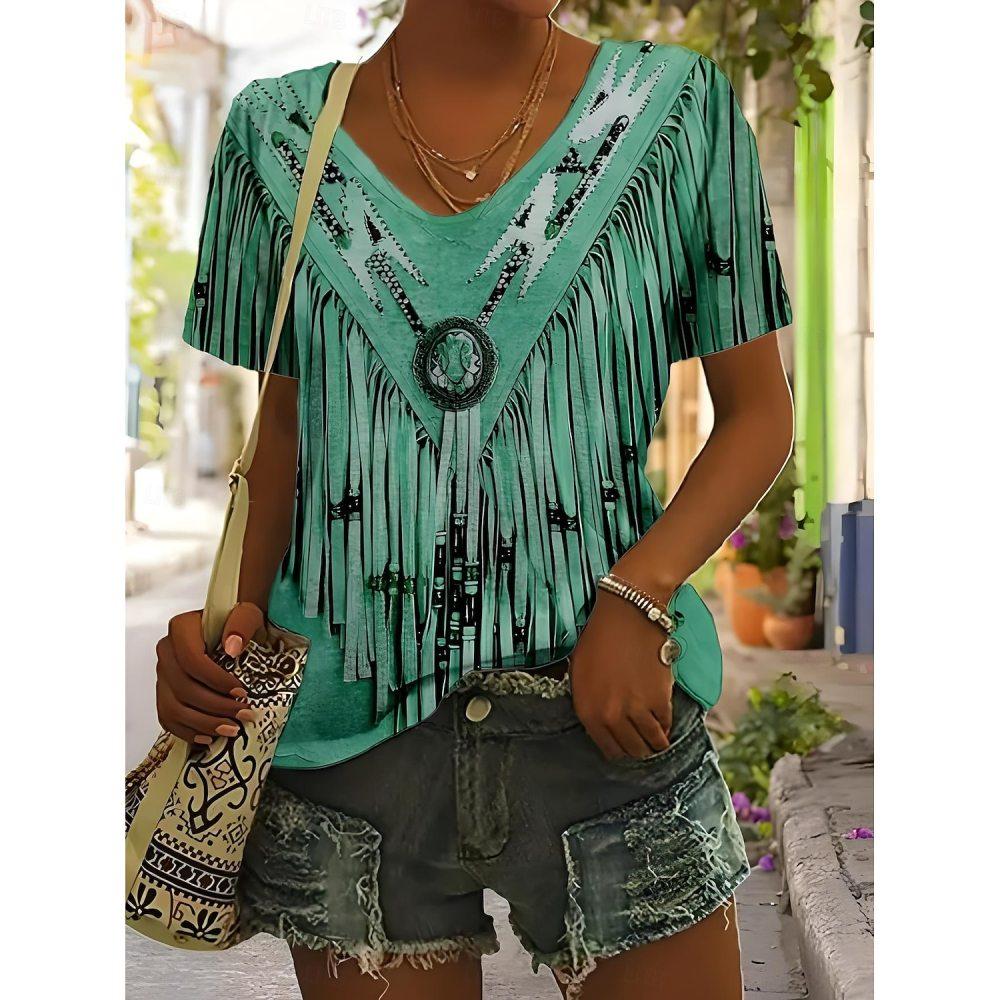 Damen T-Shirt mit Western-Cowboy-Design