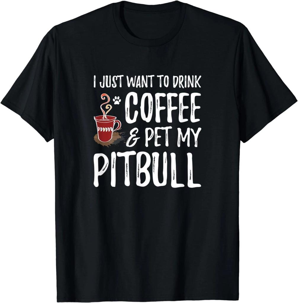 Pitbull Dog Lover Coffee Funny Pitbull Dog Mom Gift Unisex T-Shirt