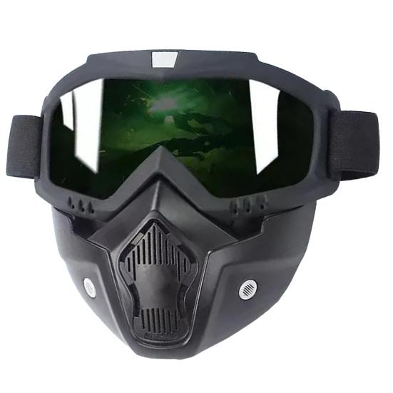 Vollgesichts-Schutzbrillenmaske, Abnehmbare Radsport-Schutzbrillenmaske mit Antibeschlag-HD-Linse, Große Sichtschutzhaube, UV-Schutz-Gesichtsschutz für Bauarbeiten Schweißen
