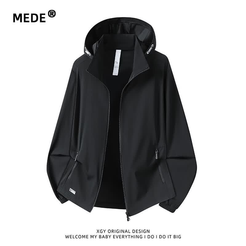 MEDE Men s UPF 100+ Sun Protection Hooded Jacket 4XL чёрный