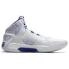 Li Ning Liren 4 Cyan Rayon Comfortable Cushioning, Wear Resistant Mid top Basketball Shoes Men's White Blue ABAT141-1