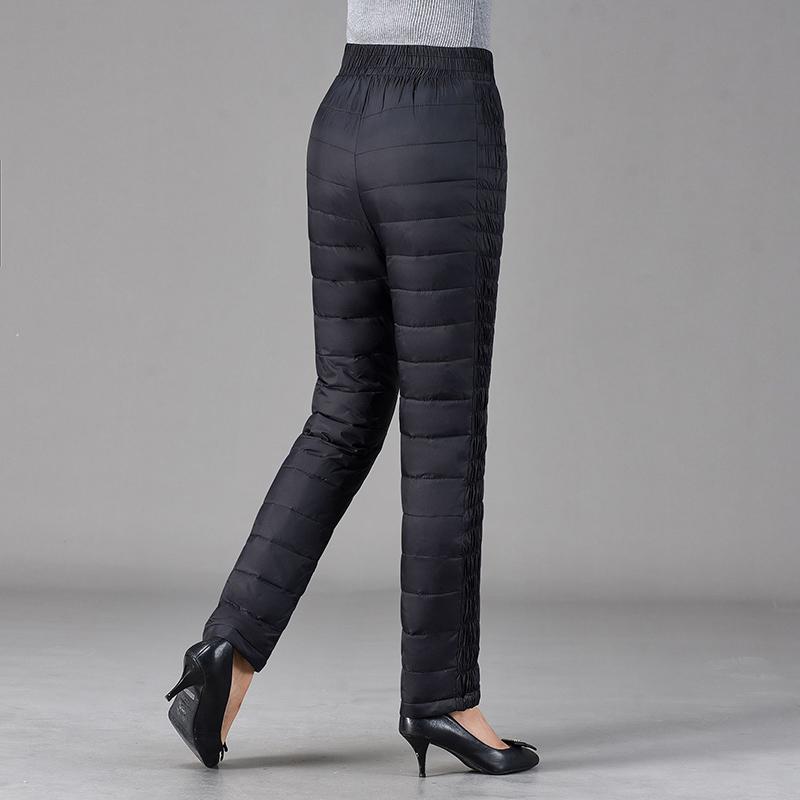 L~5XL Winter Pants Middle-aged Elderly Down Pants Women's Outer Wear High-waisted Large Size Plus Velvet Slim-fit Thick Women's Down Cotton Pants