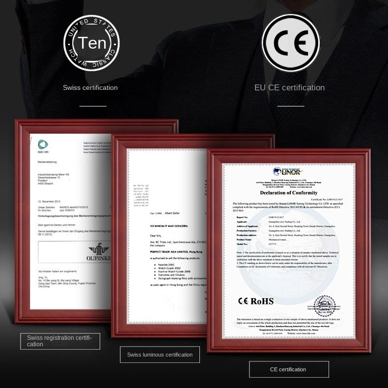 OUPINKE Hollow Barrel Mekanik Saat Moda Silikon Su Geçirmez Erkek Saati Erkek Saati