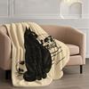 Black Cat Skull Gothic Throw Blanket Halloween Design for Living Room Decor Gift for Her DarkStyle50x60