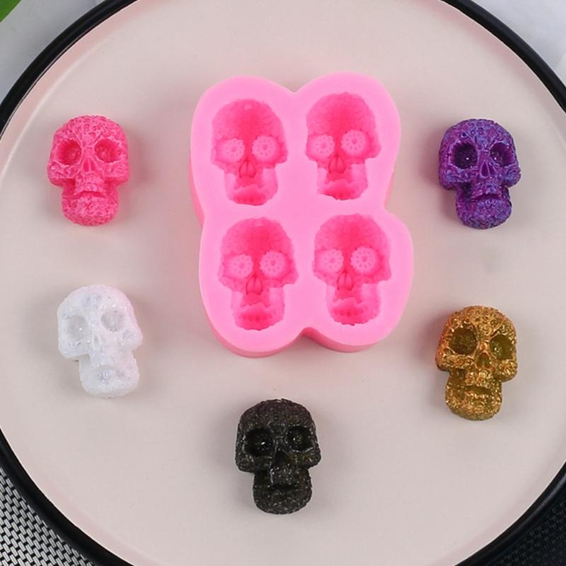 Halloween Skull Silicone Mold 3D Fondant Mold DIY Resin Ornament Mold Nonstick