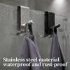 Double-sided Glass Hook Stainless Steel Rust Resistant Heavy Duty Space Saving Hanger For Clothes Coat Towel Storage Organizer
