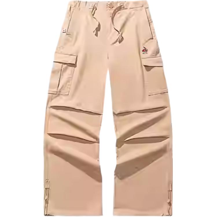 

Anta X Kirsh Collaboration Life Series Solid Color High-Waisted Drawstring Comfortable Breathable Loose Cargo Pants Women pants 162518505-1 XL