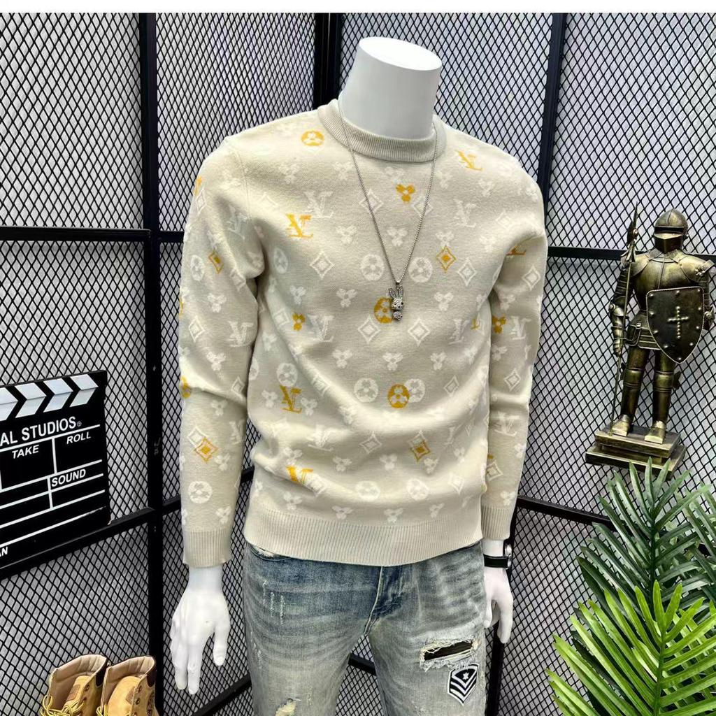 Men's European-Style Trendy Jacquard Sweater: Casual, Loose, Versatile Winter Base Layer