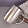 400ml Stainless Steel Double Wall Beer Mug with Handle Lid Portable Office Coffee Milk Cups Big Belly Cup Household Drinkware