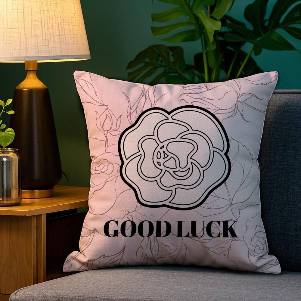 

Luxury Good Luck Pillow Case Sofa Living Room Bedroom Double-sided Printing Square Cushion Nap Time Cushion Cover 12x12Inch