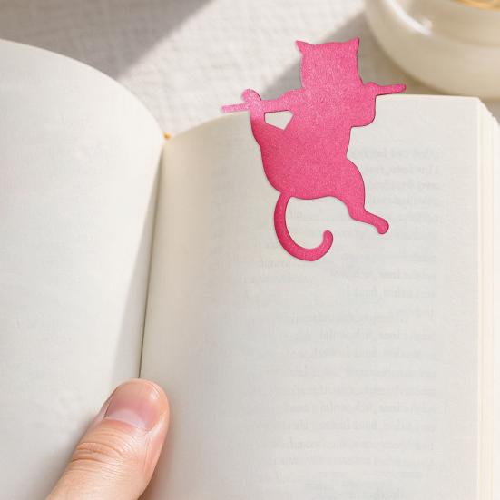 Practical Gifts for Avid Readers 3PCS Cartoon Cat Bookmark, Durable PET Cute Page Marker, Decorative Table Ornaments Home 3D Printing Lightweight